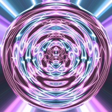 Soyut neon parlayan geometrik fantezi arka planı