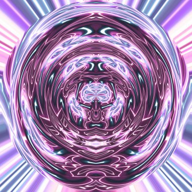 Soyut neon parlayan geometrik fantezi arka planı