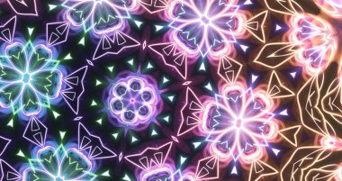 Soyut renkli neon ışıklı fantezi arka planı.  