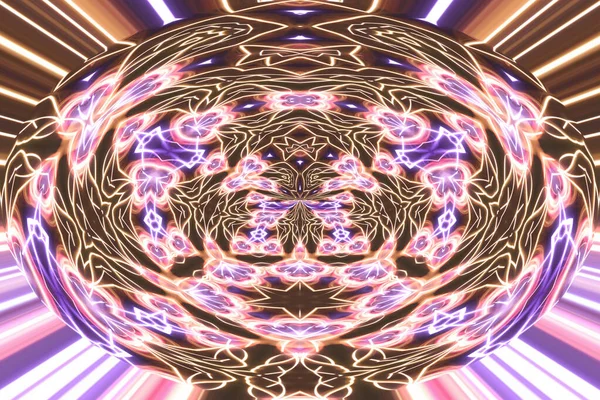 Абстрактний Неоновий Сяючий Геометричний Фентезійний Фон — стокове фото