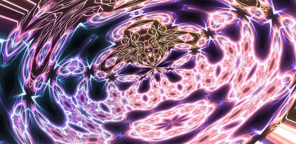 Абстрактный Неоновый Светящийся Геометрический Фон Фантазии — стоковое фото