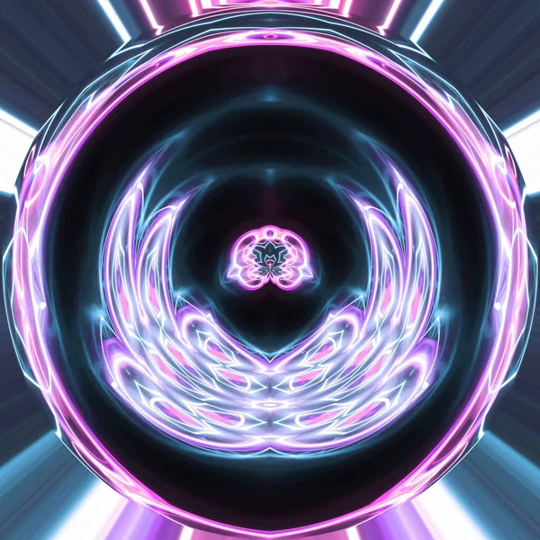 Abstrato Neon Brilhando Fundo Fantasia Geométrica — Fotografia de Stock