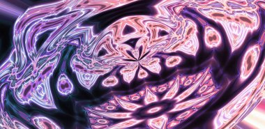 Soyut neon parlayan geometrik fantezi arka planı