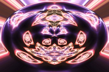 Soyut neon parlayan geometrik fantezi arka planı