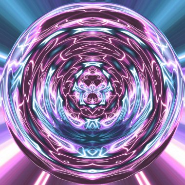 Soyut neon parlayan geometrik fantezi arka planı