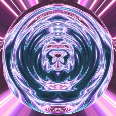 Soyut neon parlayan geometrik fantezi arka planı