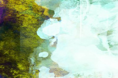 Soyut suluboya tasarımı, boyalı dokuya yakın çekim. Asgari arkaplan.