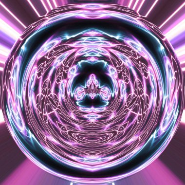 Soyut neon parlayan geometrik fantezi arka planı