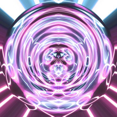 Soyut neon parlayan geometrik fantezi arka planı