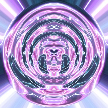 Soyut neon parlayan geometrik fantezi arka planı