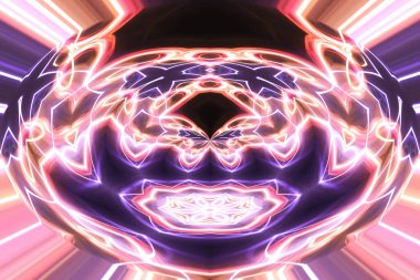 Soyut neon parlayan geometrik fantezi arka planı