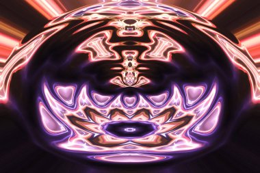 Soyut neon parlayan geometrik fantezi arka planı