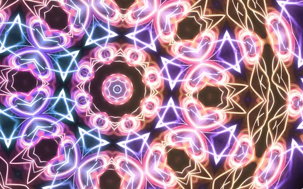 Abstract Neon Gloeiende Geometrische Fantasie Achtergrond — Stockfoto
