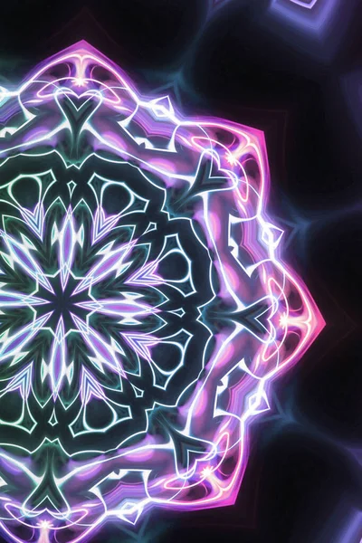 Soyut Neon Parlayan Geometrik Fantezi Arka Planı — Stok fotoğraf