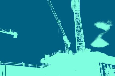 şehir manzarası, duotone konsept arkaplan  