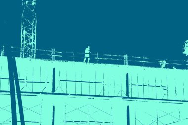 şehir manzarası, duotone konsept arkaplan  