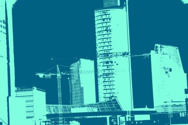 şehir manzarası, duotone konsept arkaplan  