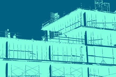 şehir manzarası, duotone konsept arkaplan  