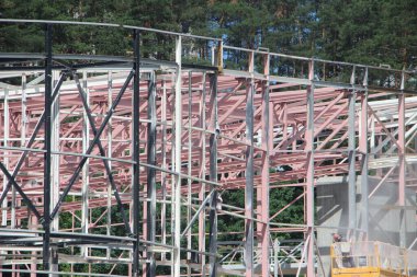 Kentsel konsept arkaplan, elektrik hattı