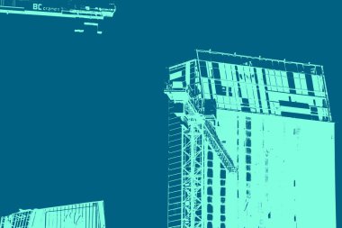 şehir manzarası, duotone konsept arkaplan  