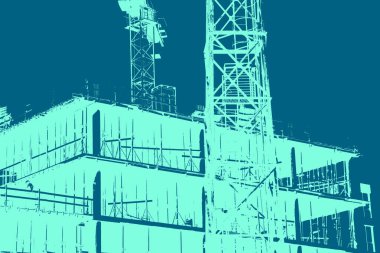 şehir manzarası, duotone konsept arkaplan  