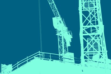 şehir manzarası, duotone konsept arkaplan  