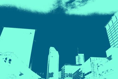 şehir manzarası, duotone konsept arkaplan  