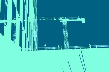 şehir manzarası, duotone konsept arkaplan  