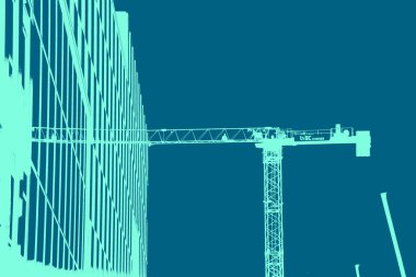 şehir manzarası, duotone konsept arkaplan  