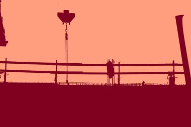 cityscape view in red, duotone concept background  