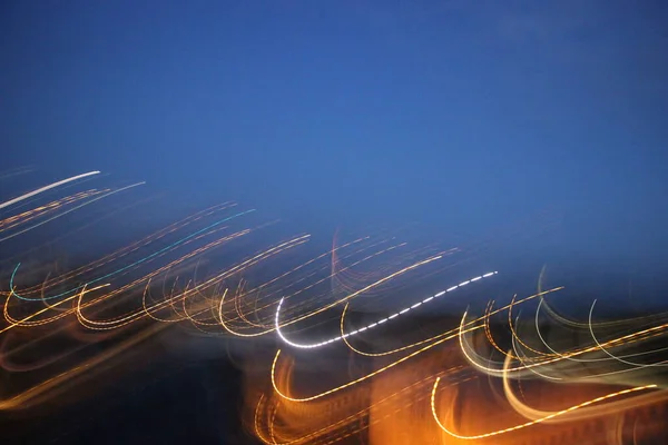 Verschwommene Nachtlichter Abstrakter Hintergrund — Stockfoto