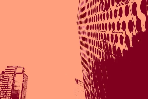 Вид Город Красном Дуотоновый Фон Концепции — стоковое фото