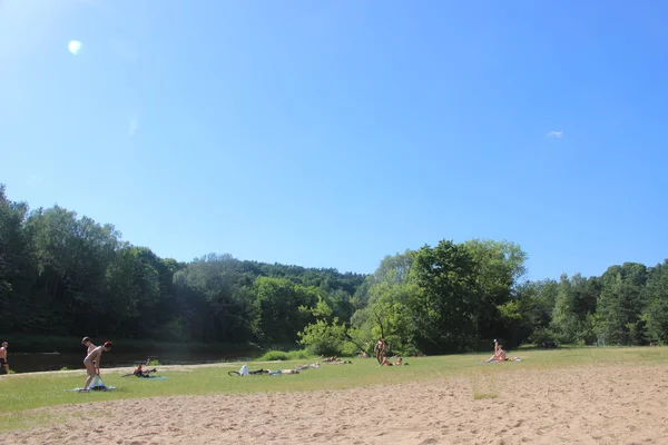 Minsk Weißrussland 2019 Strand Komsomolskoje See Der Stadt — Stockfoto