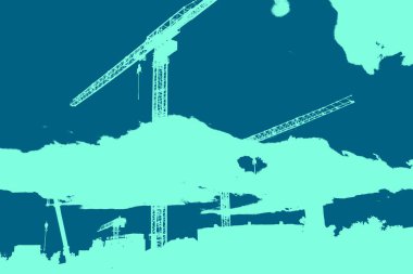 şehir manzarası, duotone konsept arkaplan  