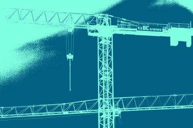 şehir manzarası, duotone konsept arkaplan  