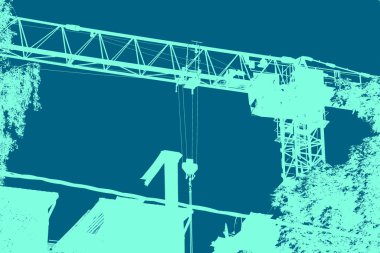 şehir manzarası, duotone konsept arkaplan  