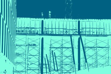 şehir manzarası, duotone konsept arkaplan  