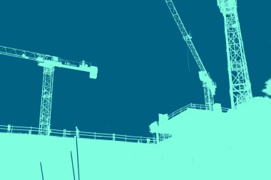 şehir manzarası, duotone konsept arkaplan  