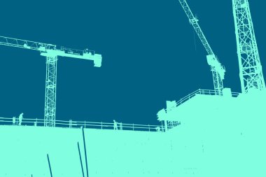 şehir manzarası, duotone konsept arkaplan  