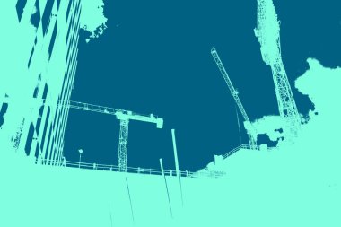 şehir manzarası, duotone konsept arkaplan  