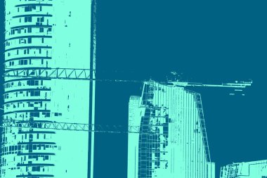 şehir manzarası, duotone konsept arkaplan  