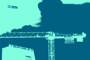 şehir manzarası, duotone konsept arkaplan  