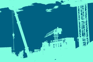 şehir manzarası, duotone konsept arkaplan  