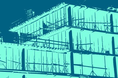 şehir manzarası, duotone konsept arkaplan  