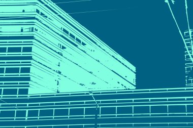 şehir manzarası, duotone konsept arkaplan  