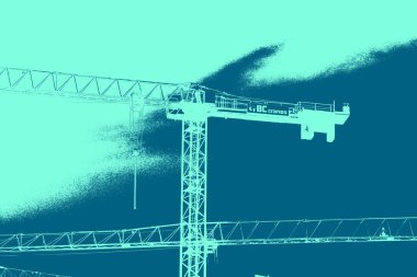 şehir manzarası, duotone konsept arkaplan  