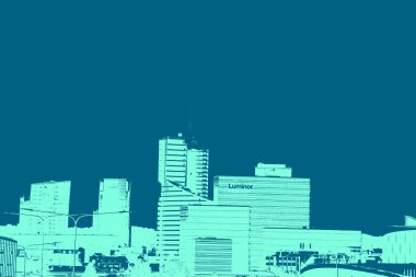 şehir manzarası, duotone konsept arkaplan  