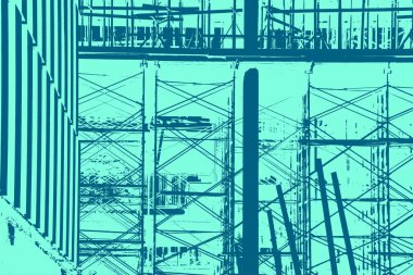 şehir manzarası, duotone konsept arkaplan  