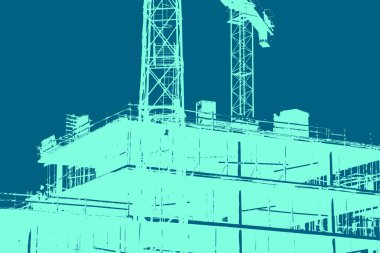 şehir manzarası, duotone konsept arkaplan  