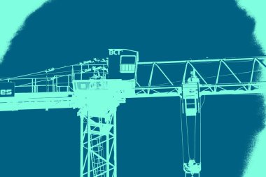 şehir manzarası, duotone konsept arkaplan  